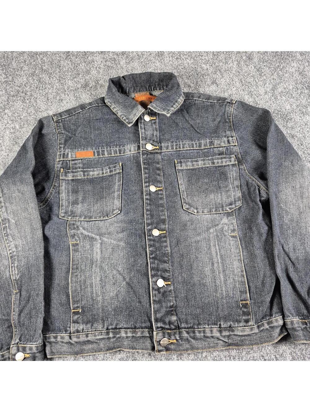 Vintage Y2k Sean John Denim Jacket Large 16/18 Blue Dark Wash Skater Hip Hop